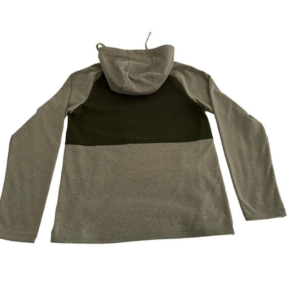 Nike Therma Fit Hoodie Men's Size Small Olive Green Sweatshirt Swoosh Mock Neck - Picture 2 of 4